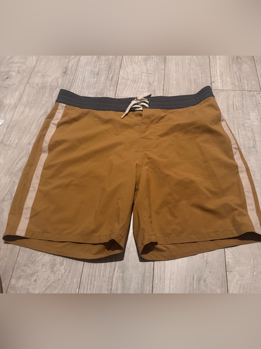 Men's Swim Trunks in Mustard with Contrast Waistband